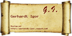 Gerhardt Igor névjegykártya